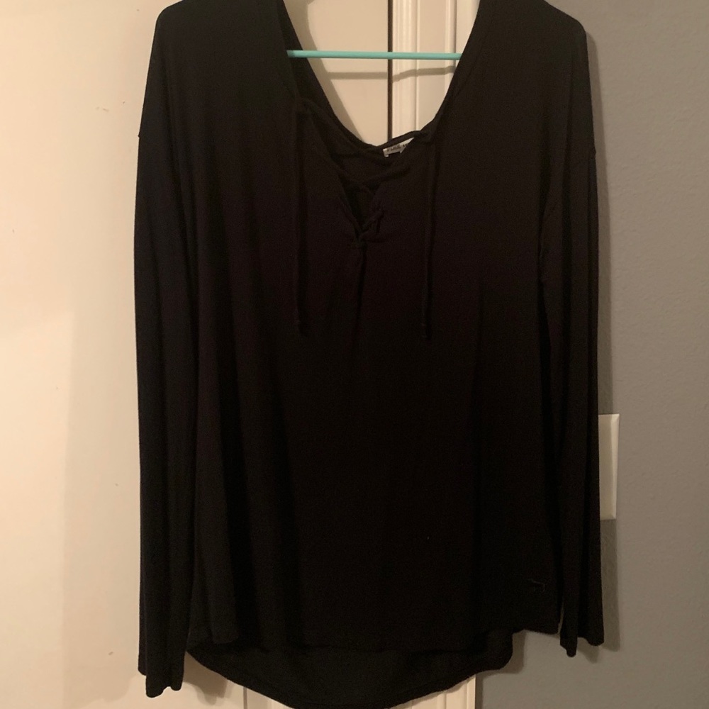V neck lace up plunge